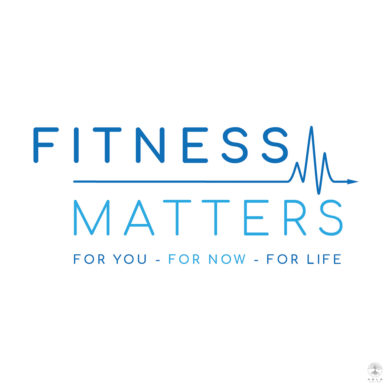 Blue fitness logo featuring a cardiogram for Watford based fitness company Fitness Matters.