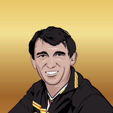 Tribute vector illustration of Graham Taylor on a gold background.