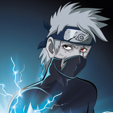 Vector illustration of A battle-worn Kakashi.