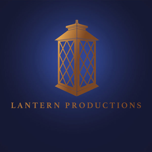 Logo concept featuring a gold lantern on a midnight blue background.