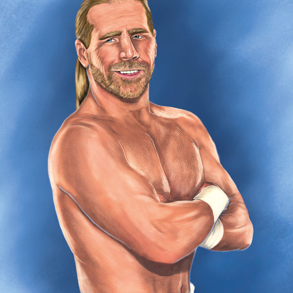 Digital illustration of WWE wrestler Shawn Michaels.