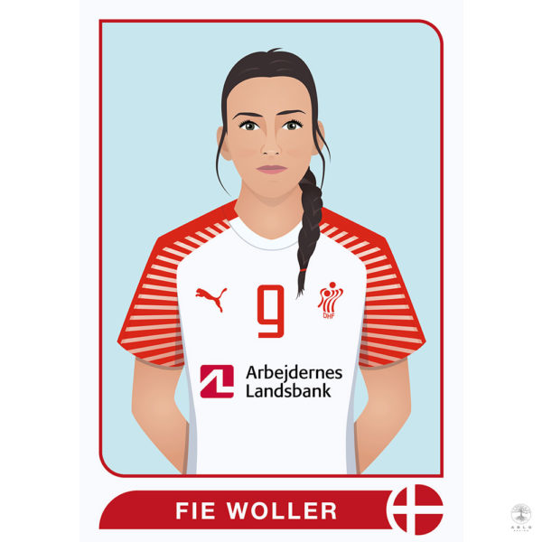 An image of a vector illustration of the Danish handball player Fie Woller.