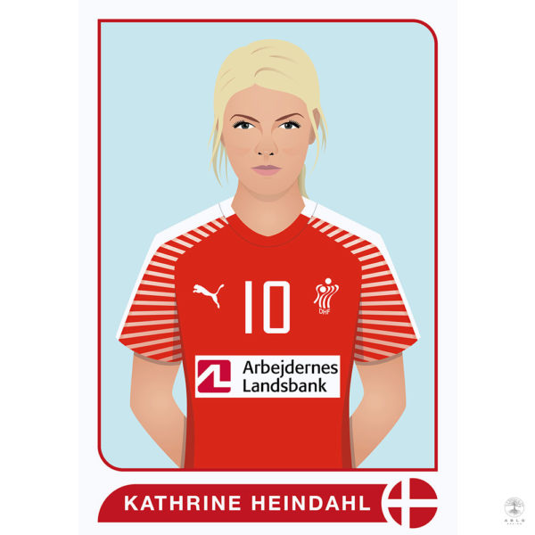 Vector illustration of the Danish handball player Kathrine Heindahl.
