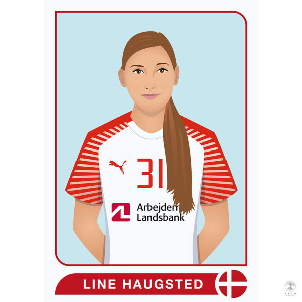 A vector illustration of the Danish handball player Line Haugsted.