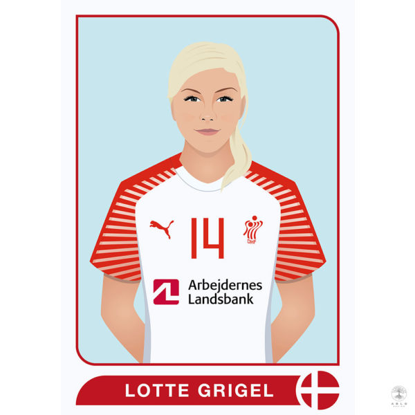 A vector illustration of the Danish handball player Lotte Grigel.