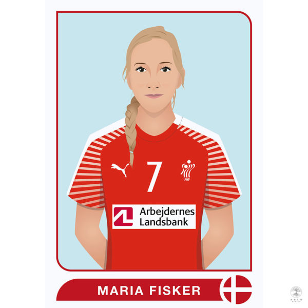 Vector illustration of the Danish handball player Maria Fisker.