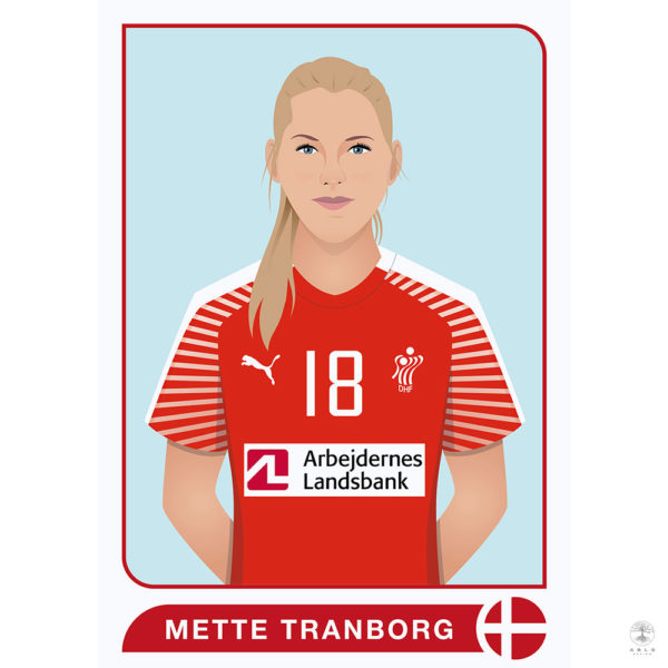 Vector illustration of the Danish handball player Mette Tranborg.