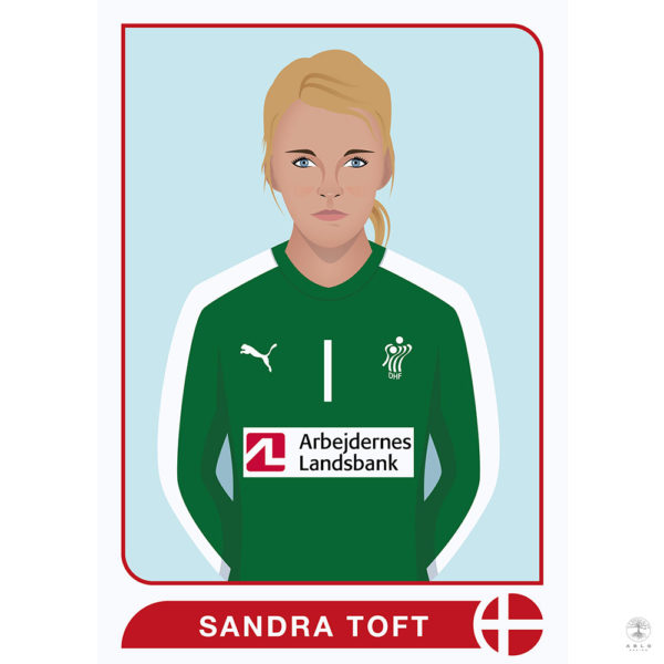 An image of an illustration of the Danish handball player Sandra Toft.