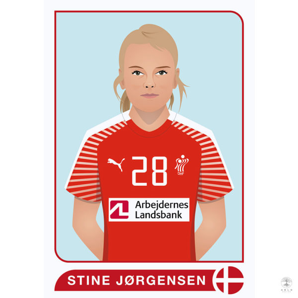 Vector illustration of the Danish national women’s handball team captain Stine Jørgensen.