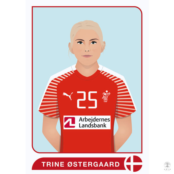 An image of a vector illustration of the Danish handball player Trine Østergaard.