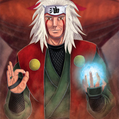 A digital Illustration of Naruto character Jiraiya.
